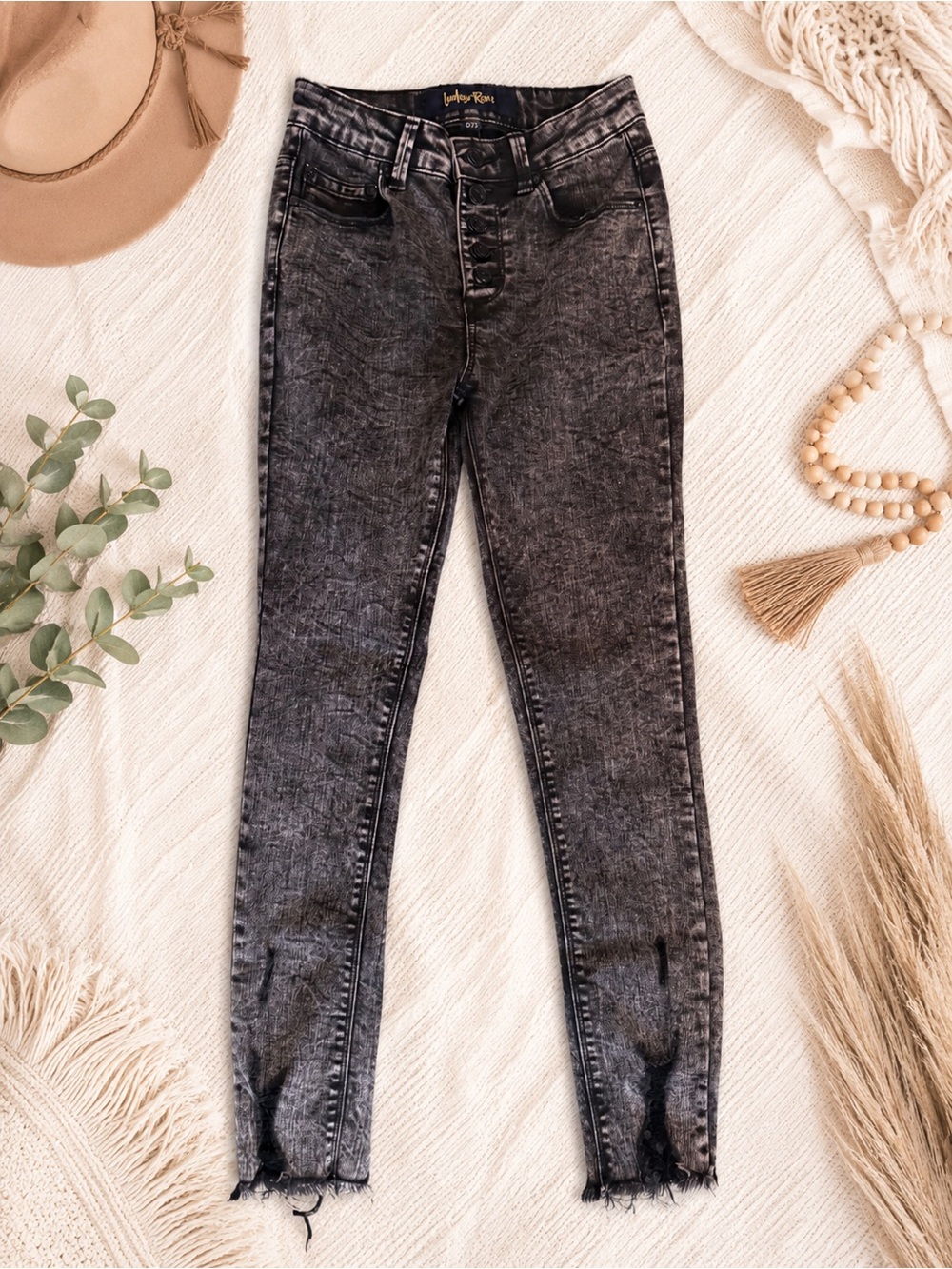 Indigo Rein Washed Black High-Rise Skinny Jeans
